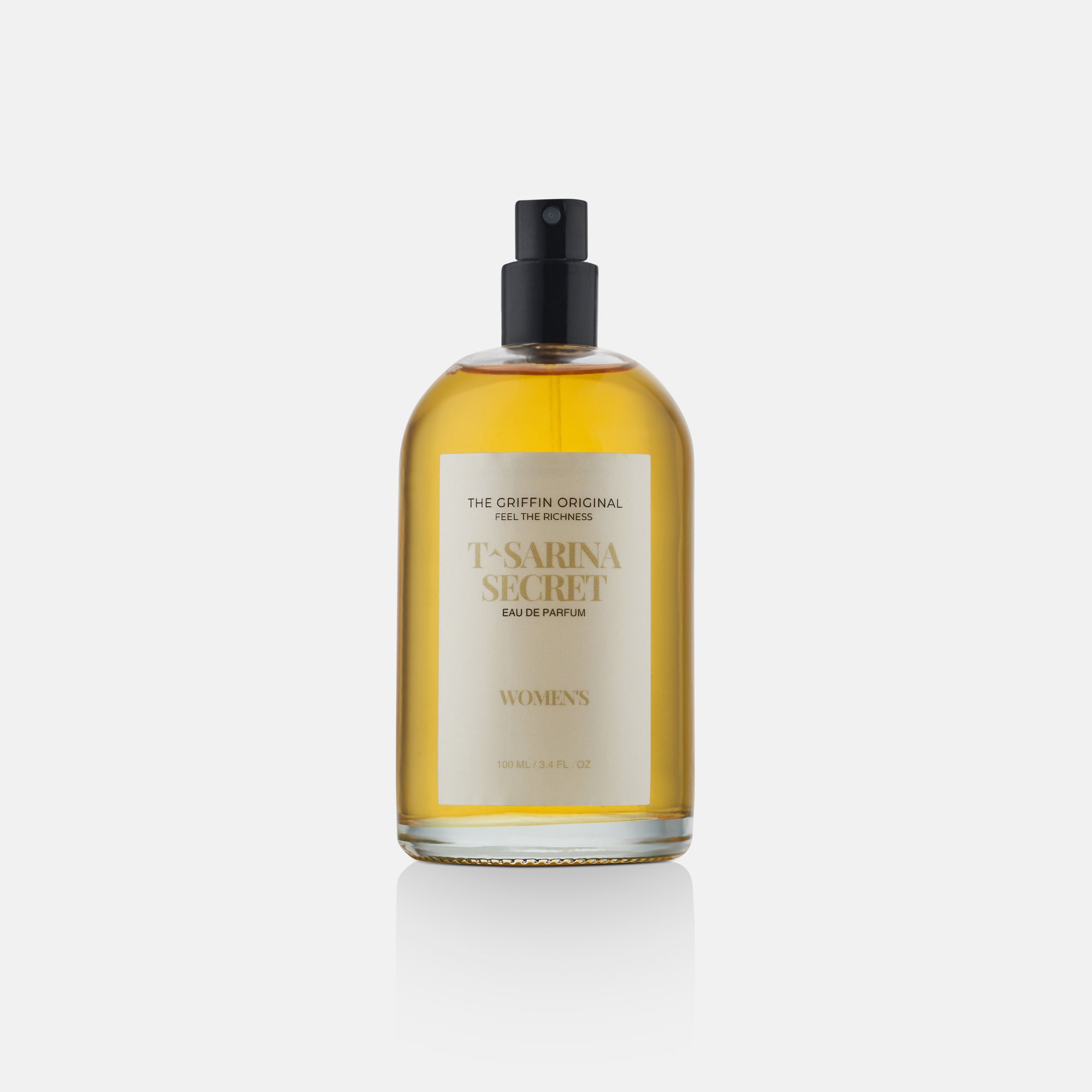 Perfume bottle labeled 'L'Arina Secret' on a white background