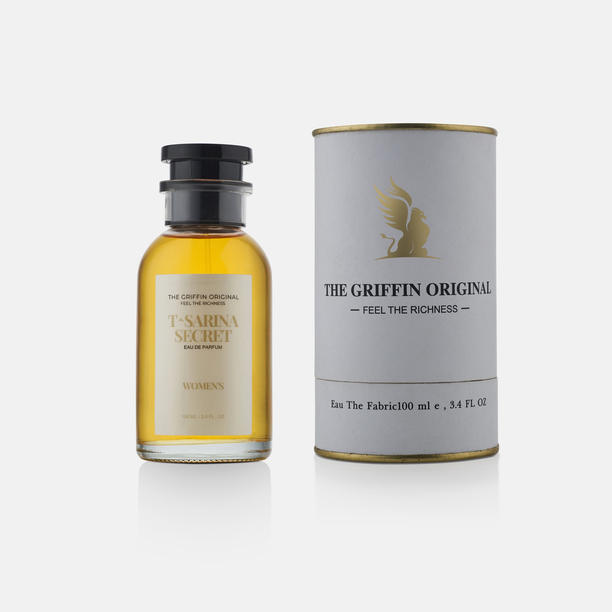 Perfume bottle and packaging of 'The Griffin Original' on a white background